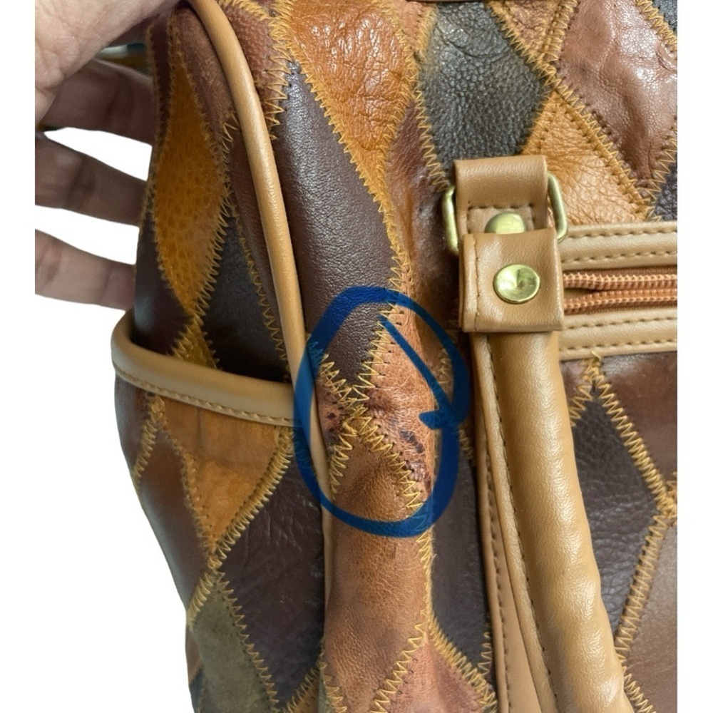 Patch Work Brown Leather Bag. - image 7